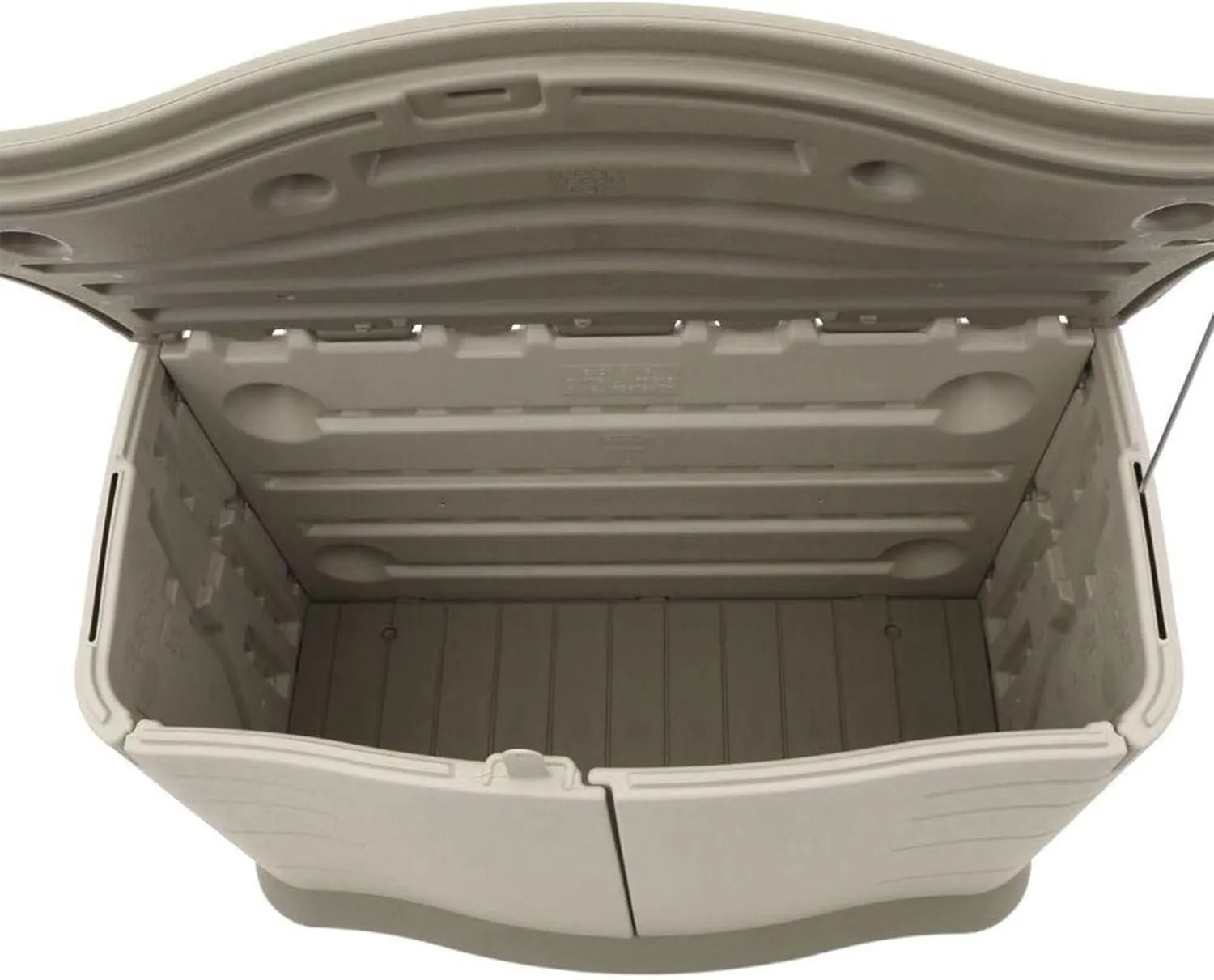 Rubbermaid Small Horizontal Resin Outdoor Storage Shed With Floor (4.5 x 3 Ft) Weather Resistant, Beige/Brown, Organization for Home/Backyard/Pool Chemicals/Toys/Garden Tools/Porch/Patio Cushions