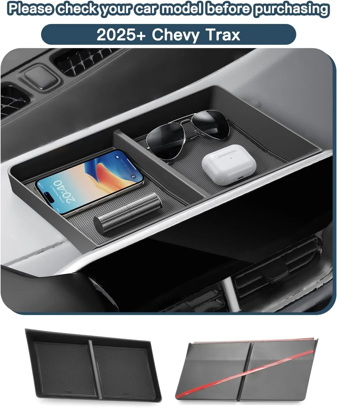 Ruiya 2024 2025 Trax Behind Screen Organizer,for 2024 Chevy Trax Accessories Dash Storage Tray Compatible with 2024 2025 Chevy Trax LT/2RS/ACTIV