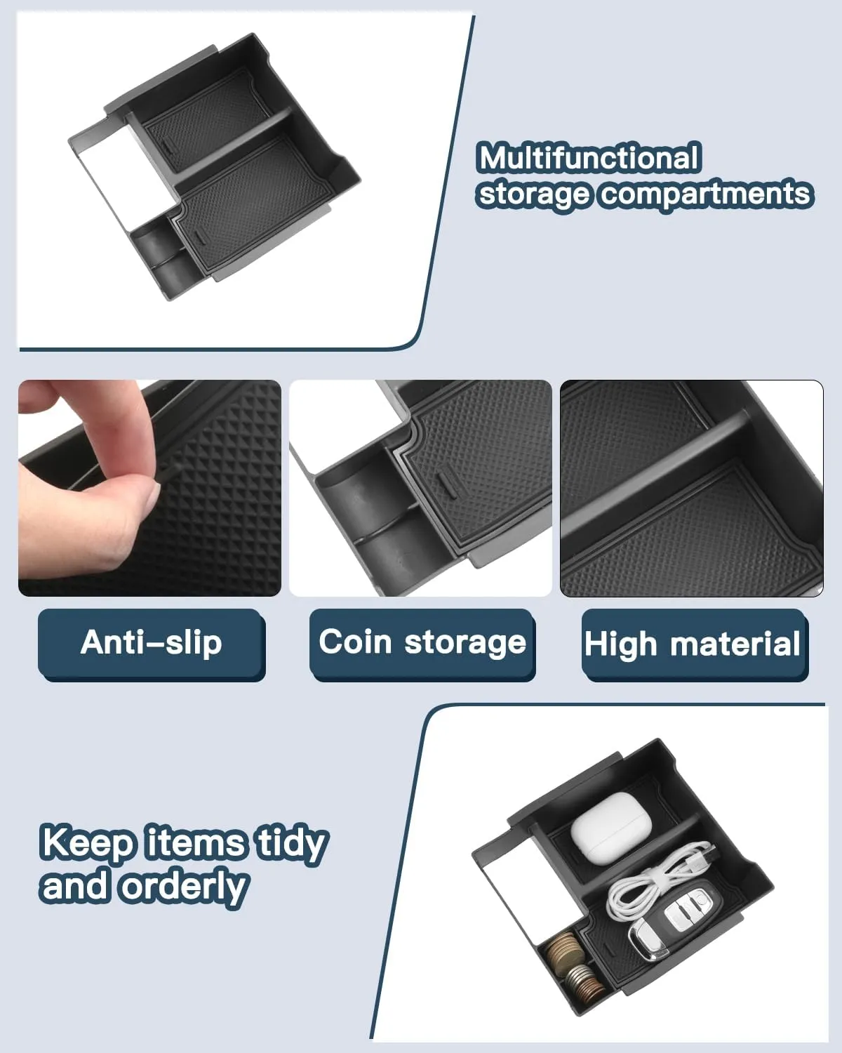Ruiya 2024 WRX Console Organizer,for Subaru WRX Manual Accessories ABS Material Armrest Console Glove Tray Compatible with 2022 2023 2024 Subaru WRX (Only Fit WRX 6MT)