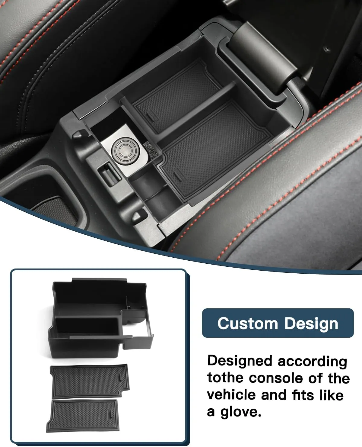 Ruiya 2024 WRX Console Organizer,for Subaru WRX Manual Accessories ABS Material Armrest Console Glove Tray Compatible with 2022 2023 2024 Subaru WRX (Only Fit WRX 6MT)