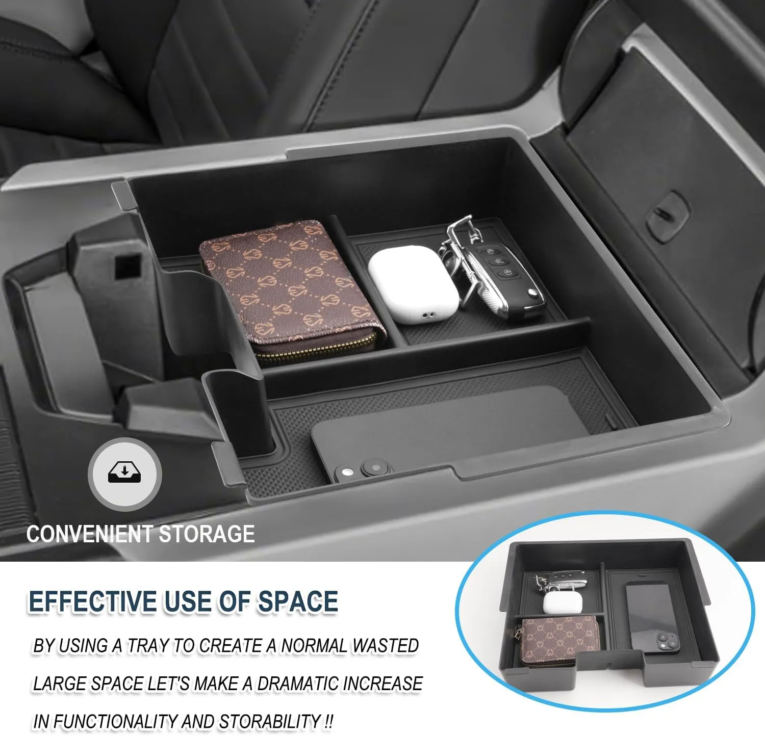 Ruiya Center Console Organizer for GMC Hummer EV Middle Console Organizer,for GMC Hummer EV Accessories Armrest Console Organizer Compatible with 2022 2023 2024 2025 GMC Hummer EV Pickup/SUV
