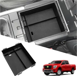 Ruiya Center Console Organizer for Nissan Titan Armrest Console Organizer,for Nissan Titan 2016-2025 Accessories Console Organizer Compatible with 2016-2019 2020 2021 2022 2023 2024 2025 Nissan Titan