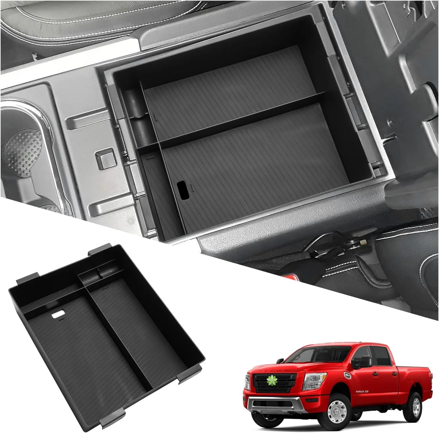 Ruiya Center Console Organizer for Nissan Titan Armrest Console Organizer,for Nissan Titan 2016-2025 Accessories Console Organizer Compatible with 2016-2019 2020 2021 2022 2023 2024 2025 Nissan Titan