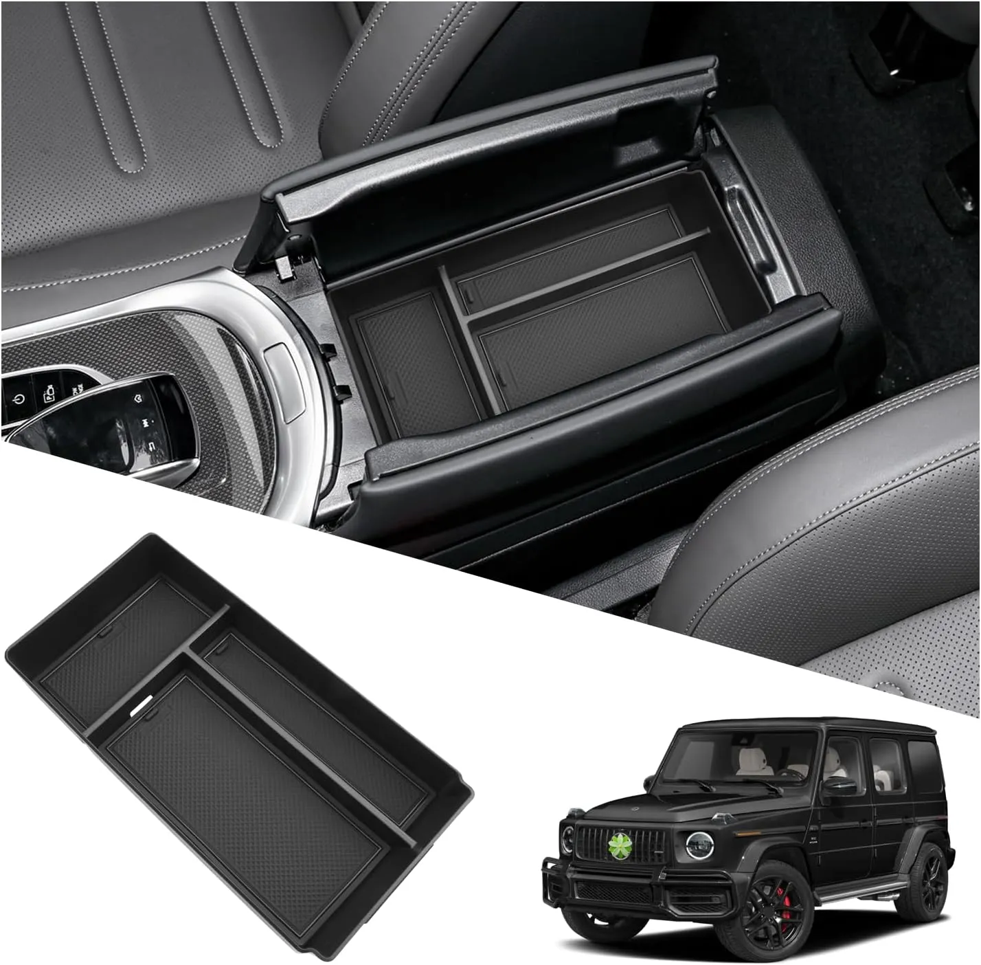 Ruiya G-Class G500/G350/W463/W464 Center Console Organizer for Mercedes Benz G-Class Accessories Middle Console Organizer Compatible with 2018 2019 2020 2021 2022 2023 2024 Benz G-Class