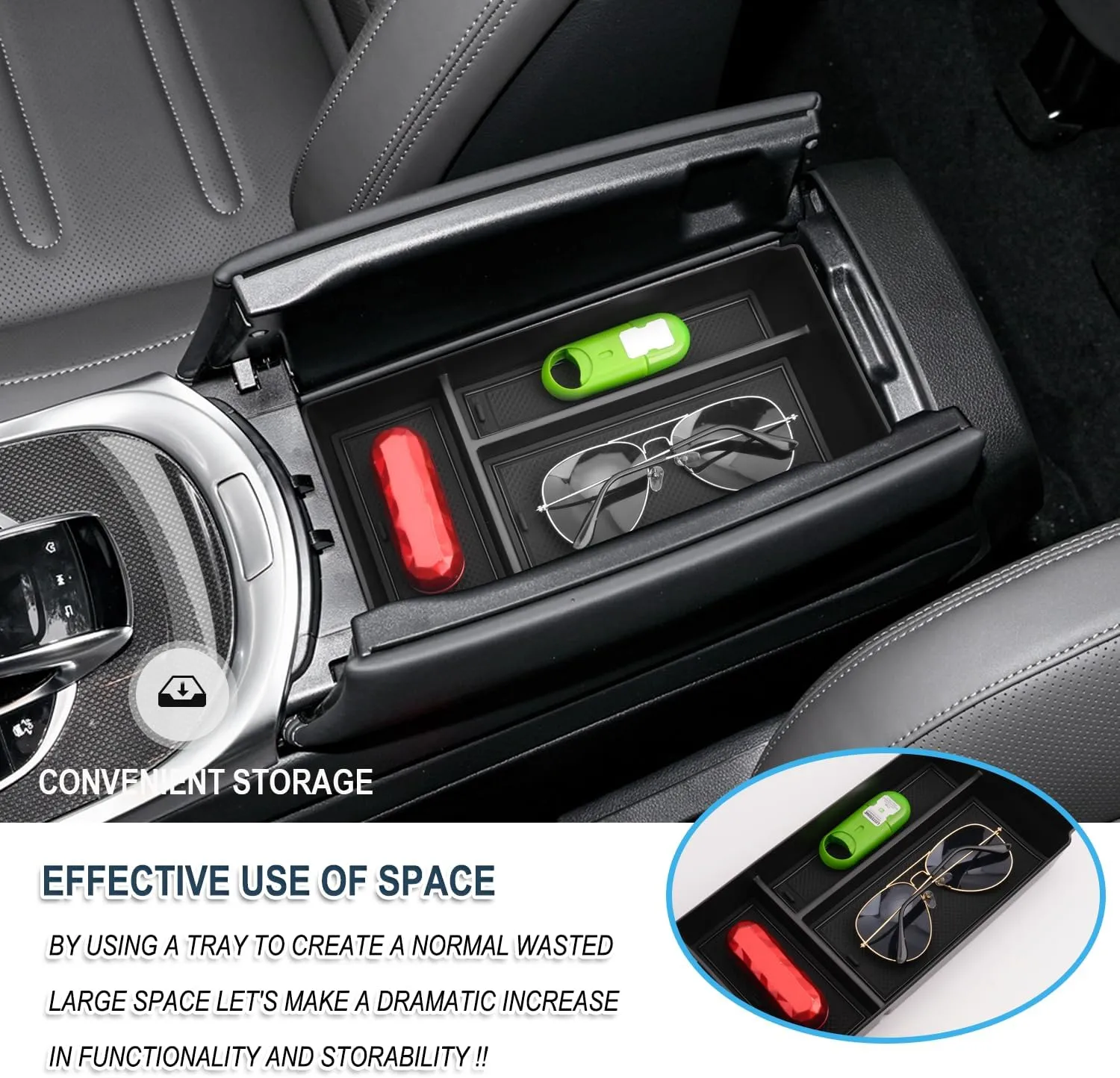 Ruiya G-Class G500/G350/W463/W464 Center Console Organizer for Mercedes Benz G-Class Accessories Middle Console Organizer Compatible with 2018 2019 2020 2021 2022 2023 2024 Benz G-Class