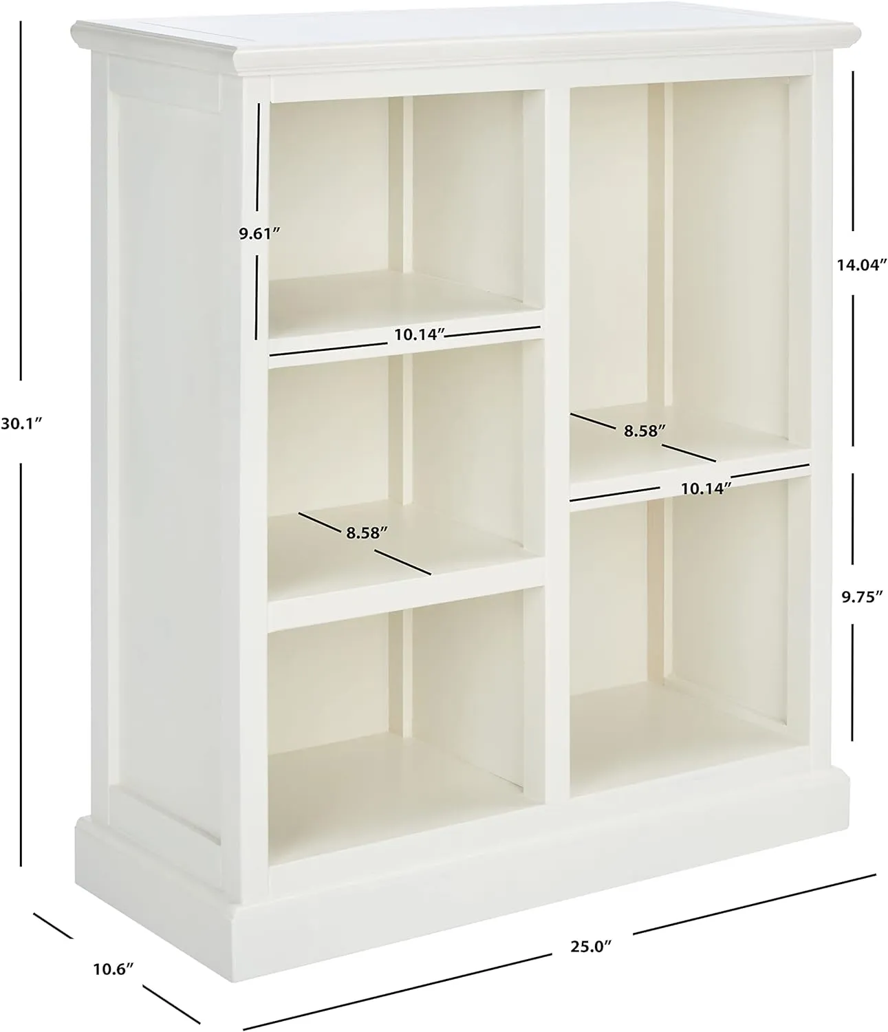 SAFAVIEH Home Collection Maralah White 5-Shelf Bookcase (Fully Assembled)