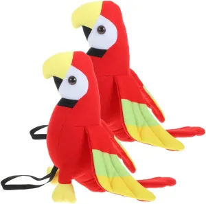 SAFIGLE Stuffed Parrot on Shoulder - Halloween Pirate Costume Parrot Stuffed Animal Toy Pirate Shoulder Macaw Parrot Doll Halloween Cosplay Accessory 2pcs