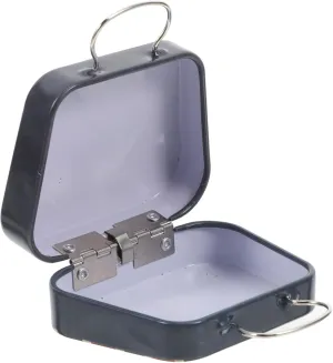 SAFIGLE Vintage Suitcase Box Mini Suitcase Candy Container Desktop Storage Box Tinplate Jewelry Storage Case Us Flag Decorative Handbag