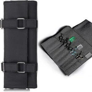 Salon Scissors Bag Roll Up, 14 Pockets PU Stylist Grooming Scissors Holder Barber Hair Scissor Shears Cases for Hairdressers (HJ-ZP012-Black)