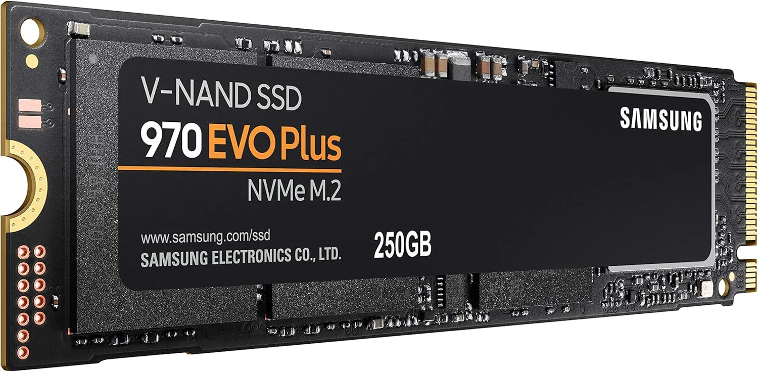 SAMSUNG 970 EVO Plus SSD 250GB NVMe M.2 Internal Solid State Drive with V-NAND Technology, Storage and Memory Expansion for Gaming, Graphics w/ Heat Control, Max Speed, MZ-V7S250B/AM