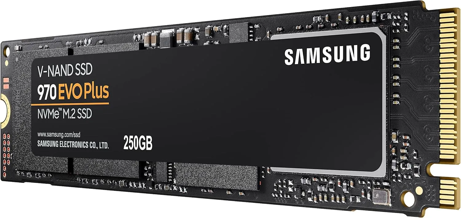 SAMSUNG 970 EVO Plus SSD 250GB NVMe M.2 Internal Solid State Drive with V-NAND Technology, Storage and Memory Expansion for Gaming, Graphics w/ Heat Control, Max Speed, MZ-V7S250B/AM
