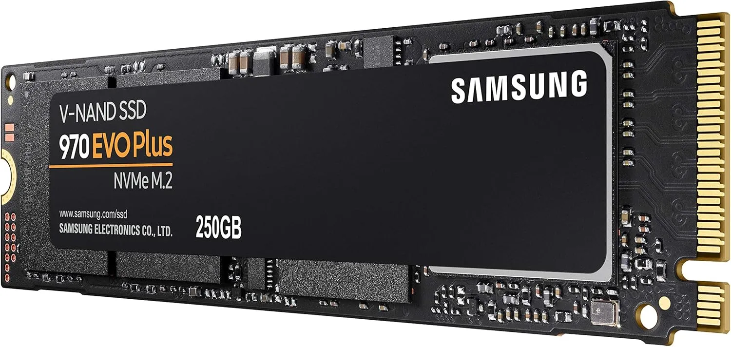 SAMSUNG 970 EVO Plus SSD 250GB NVMe M.2 Internal Solid State Drive with V-NAND Technology, Storage and Memory Expansion for Gaming, Graphics w/ Heat Control, Max Speed, MZ-V7S250B/AM