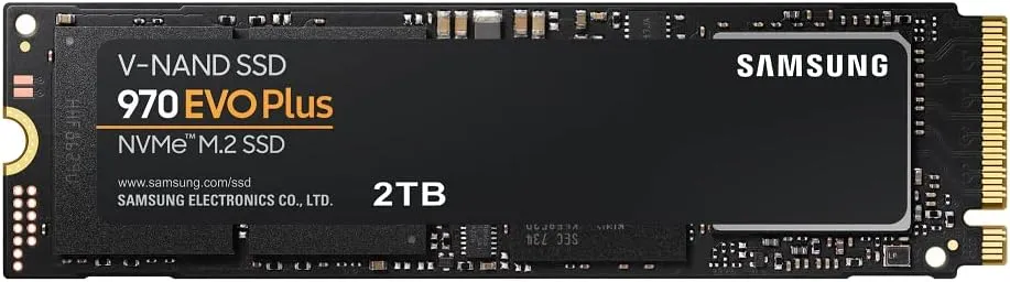 SAMSUNG 970 EVO Plus SSD 2TB NVMe M.2 Internal Solid State Drive w/ V-NAND Technology, Storage and Memory Expansion for Gaming, Graphics w/ Heat Control, Max Speed, MZ-V7S2T0B/AM
