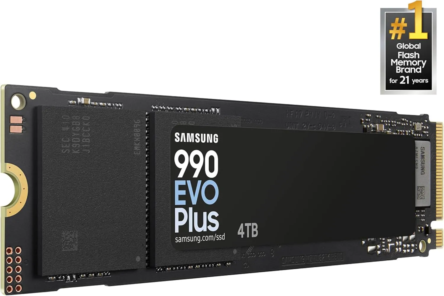 Samsung 990 EVO Plus SSD 4TB, PCIe Gen 4x4 | Gen 5x2 M.2, Speeds Up-to 7,250 MB/s, Upgrade Storage for PC/Laptops, HMB Technology and Intelligent Turbowrite 2.0, (MZ-V9S4T0B/AM)