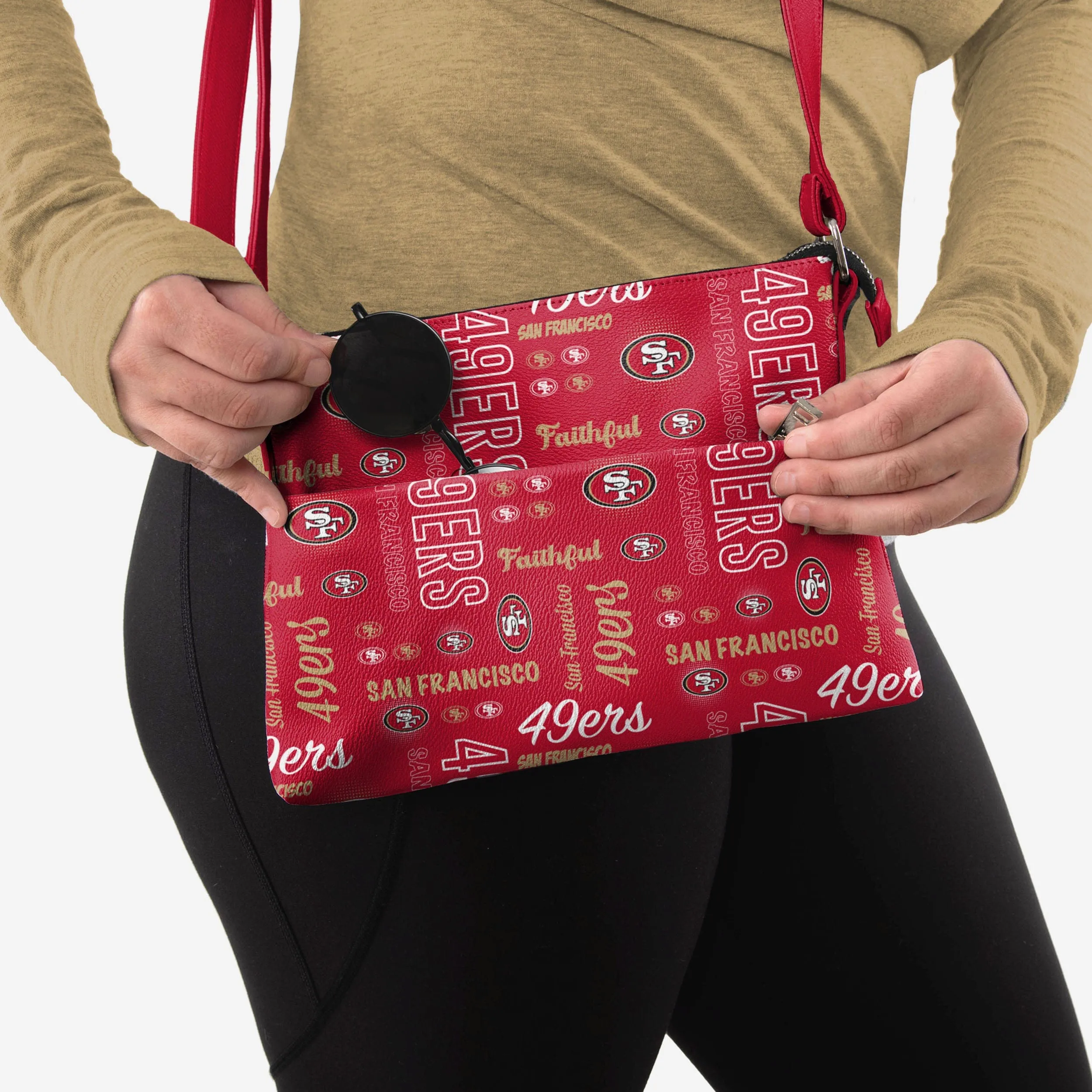 San Francisco 49ers Spirited Style Printed Collection Foldover Tote Bag