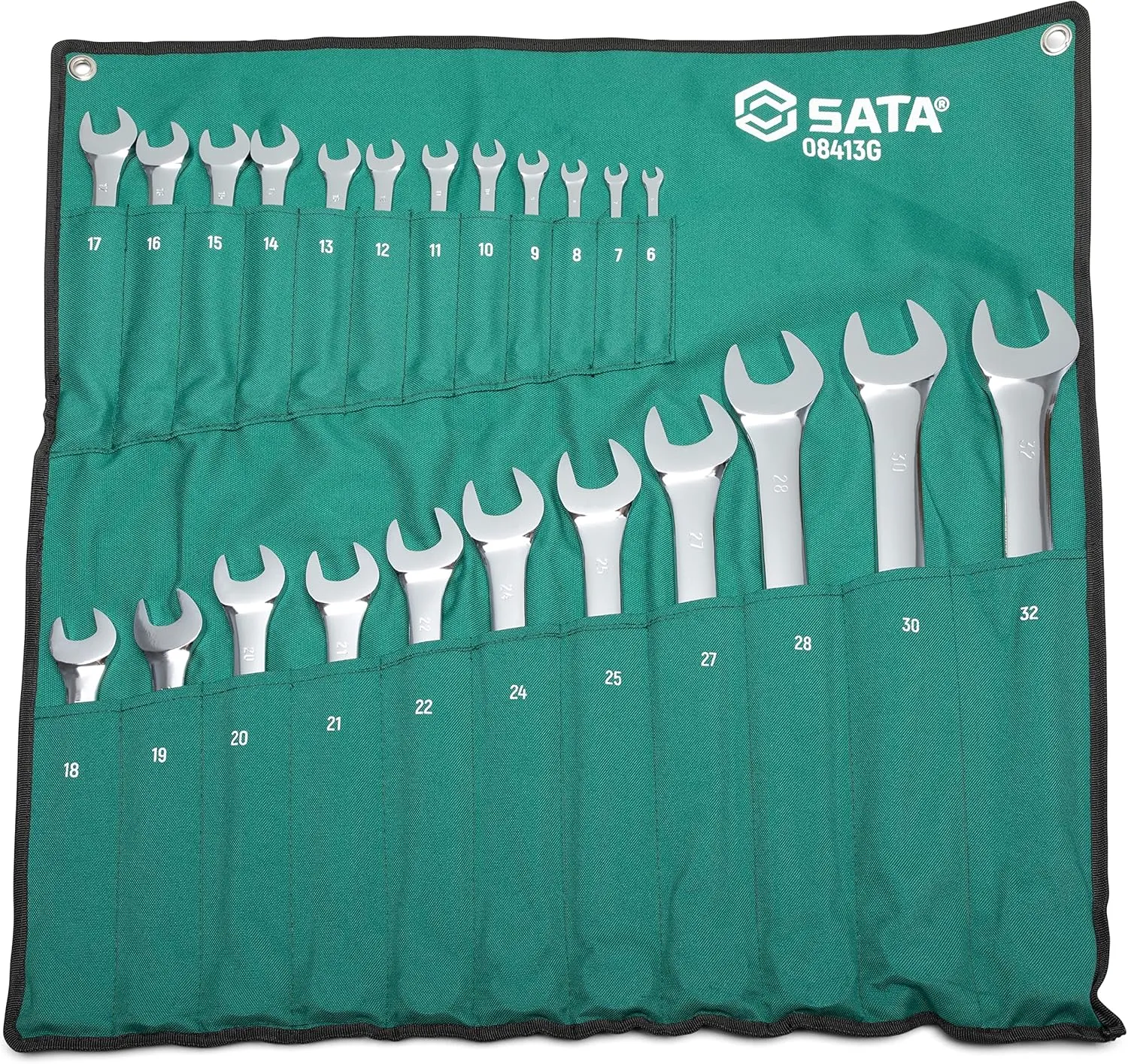 SATA 23 Piece 12 Point Combination Wrench Set | Metric sizes 6mm - 32mm | Off Corner Loading | ST08413G
