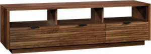 Sauder Harvey Park Modern Stand Media Console Credenza with Drawers and Storage Shelves, for TVs up to 70", Grand Walnut