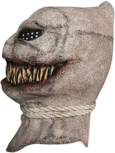 Scarecrow Mask Burlap Sack Clown Mask Creepy Full Head Killer Hemlt Scary Halloween Cosplay Carnival Party Prop