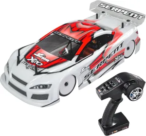 Serpent 1/10 RC Touring Car RTR, 4WD Fast Electric RC Car with Brushless Motor, Carbon Fiber & CNC Aluminum Parts, High Speed, Batteries and Charger Not Included (Red)