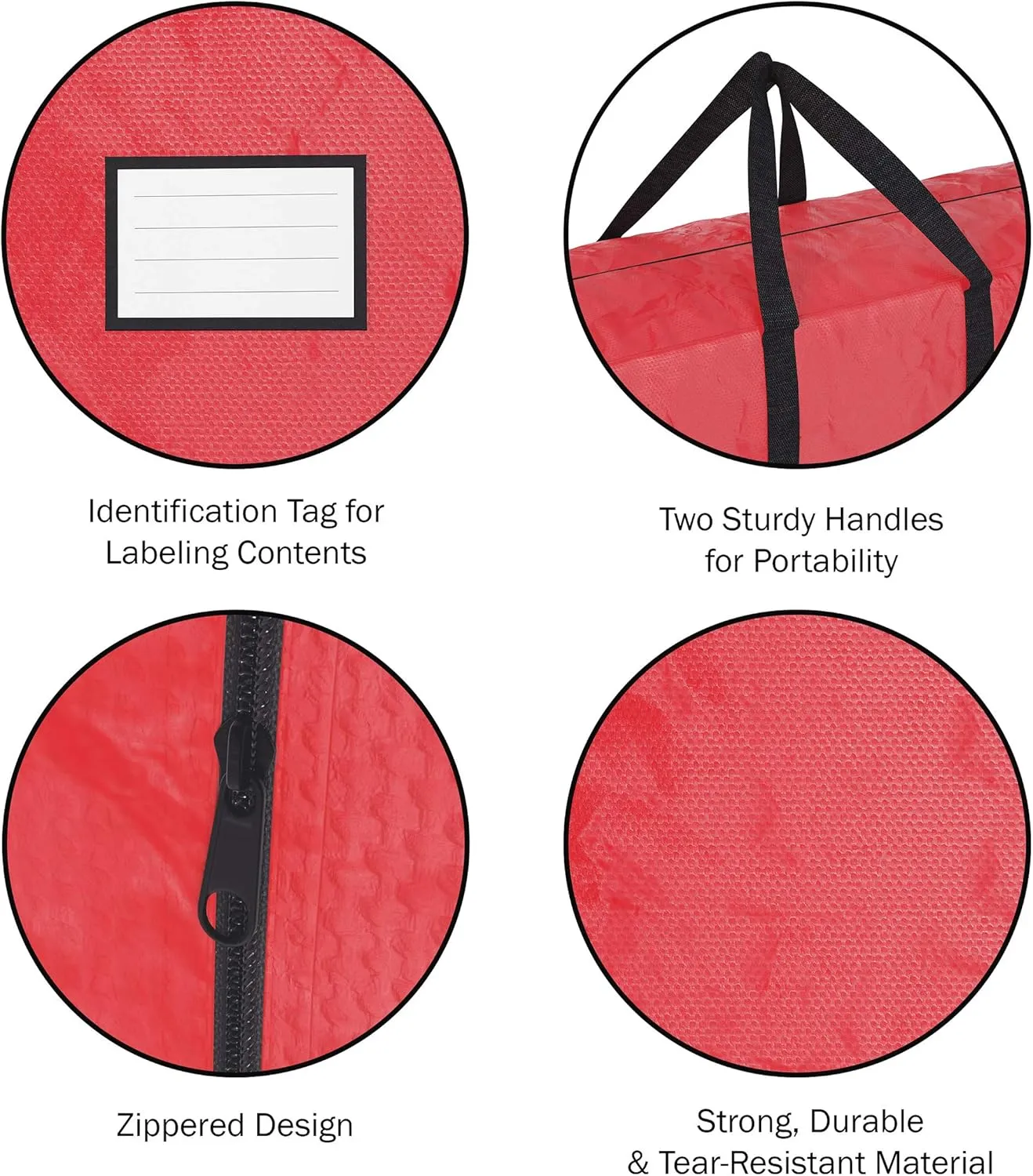 Set of 2 Christmas Tree Storage Bags - Fits 9-Foot Artificial Tree Each - Protect Holiday Decorations from Moisture and Damage by Elf Stor (Red)