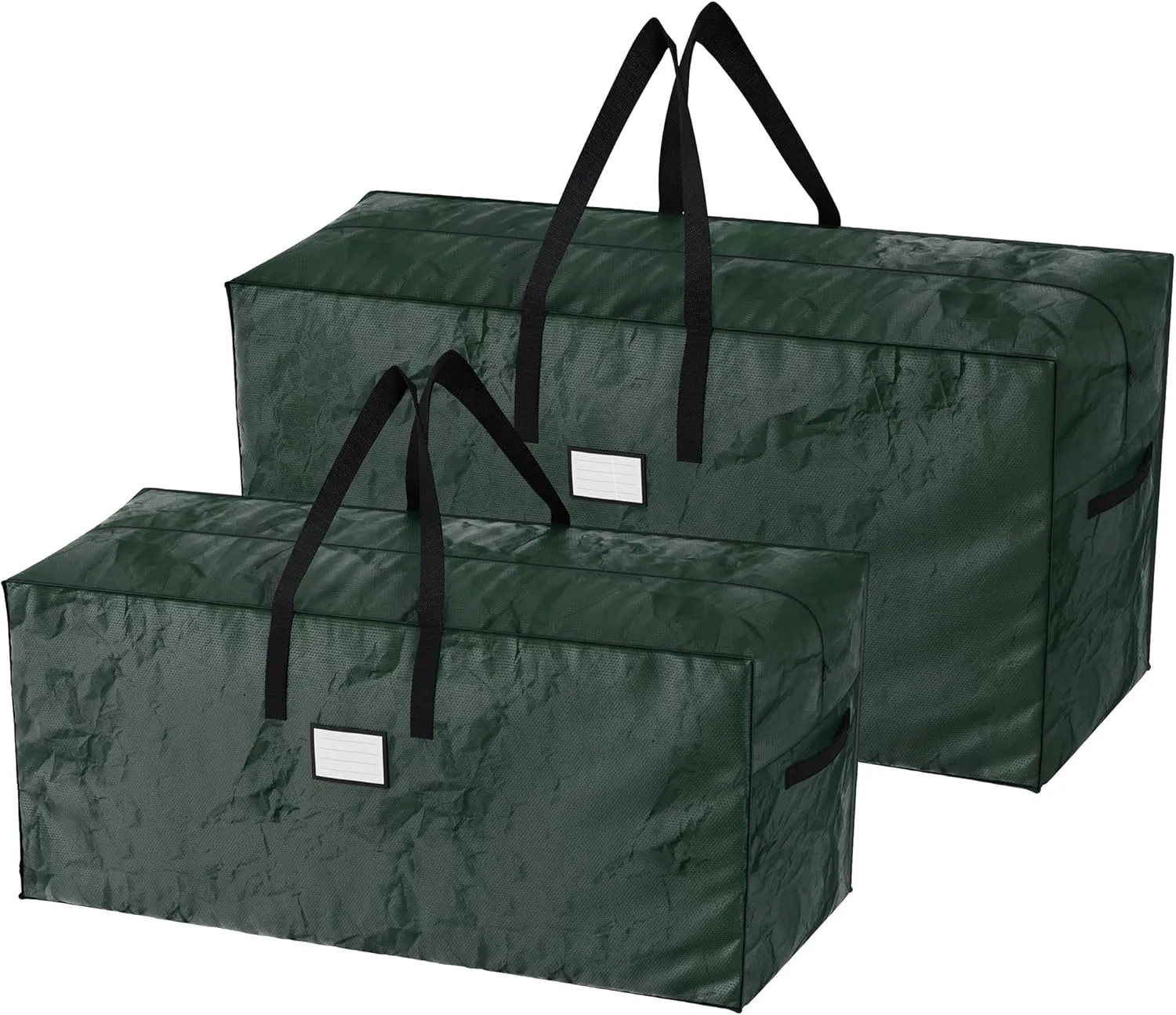 Set of 2 Christmas Tree Storage Bags - Waterproof Bags for 17-Foot Disassembled Artificial Trees, Garland, and Holiday Decorations by Elf Stor (Green)