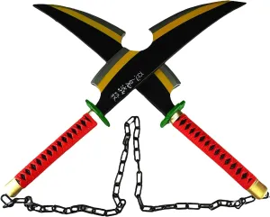 Set of (2 pc) 31.5” Fantasy Anime Foam Uzui Tengen Cosplay Prop Sword Blade Katana Costume LARP Friendly Safety