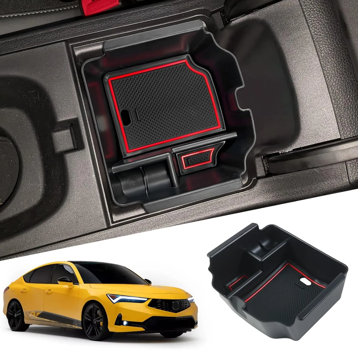 SHAOHAO for 2024 2025 Acura Integra Center Console Organizer Compatible with 2023 2024 2025 Acura Integra Accessories Armrest Insert Storage Box Console Tray Integra 2025 Interior Accessory Organizer