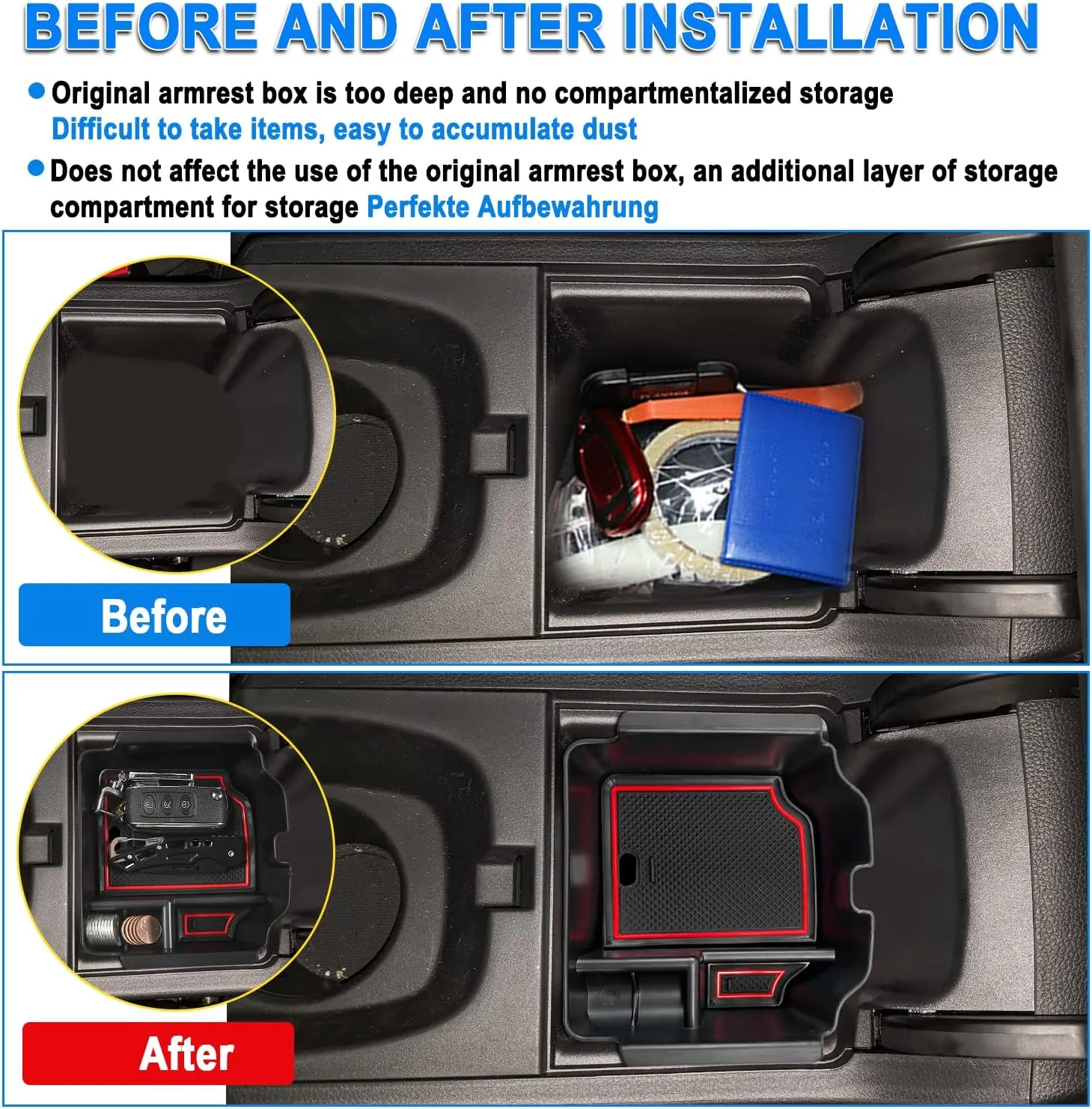 SHAOHAO for 2024 2025 Acura Integra Center Console Organizer Compatible with 2023 2024 2025 Acura Integra Accessories Armrest Insert Storage Box Console Tray Integra 2025 Interior Accessory Organizer