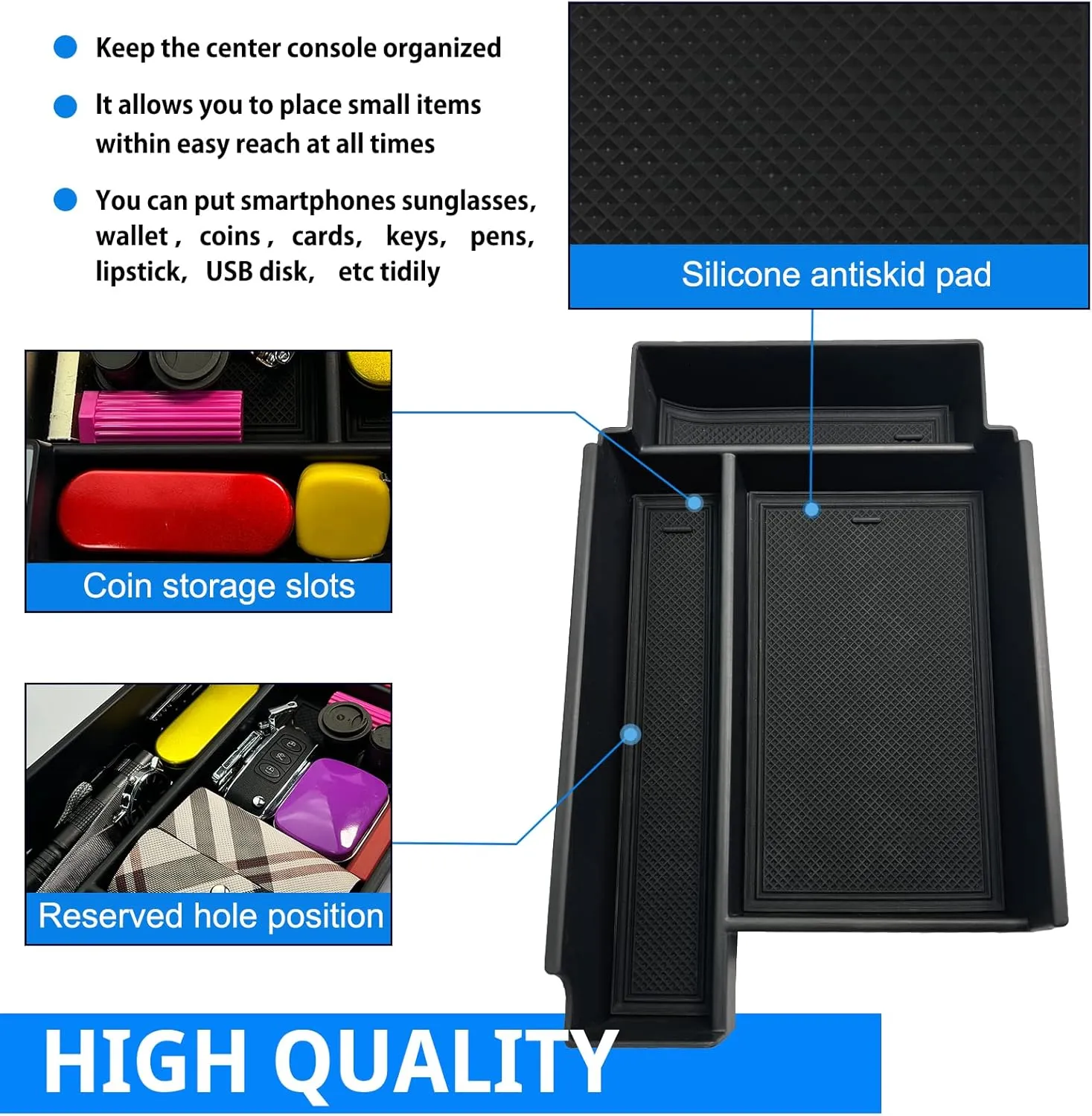 SHAOHAO for 2024 2025 Nissan Pathfinder Center Console Organizer Tray 2022 2023 2024 2025 Pathfinder S/SV/SL/Rock Creek/Platinum Armrest Storage Box Tray Pathfinder 2024 2025 Accessories Organizer