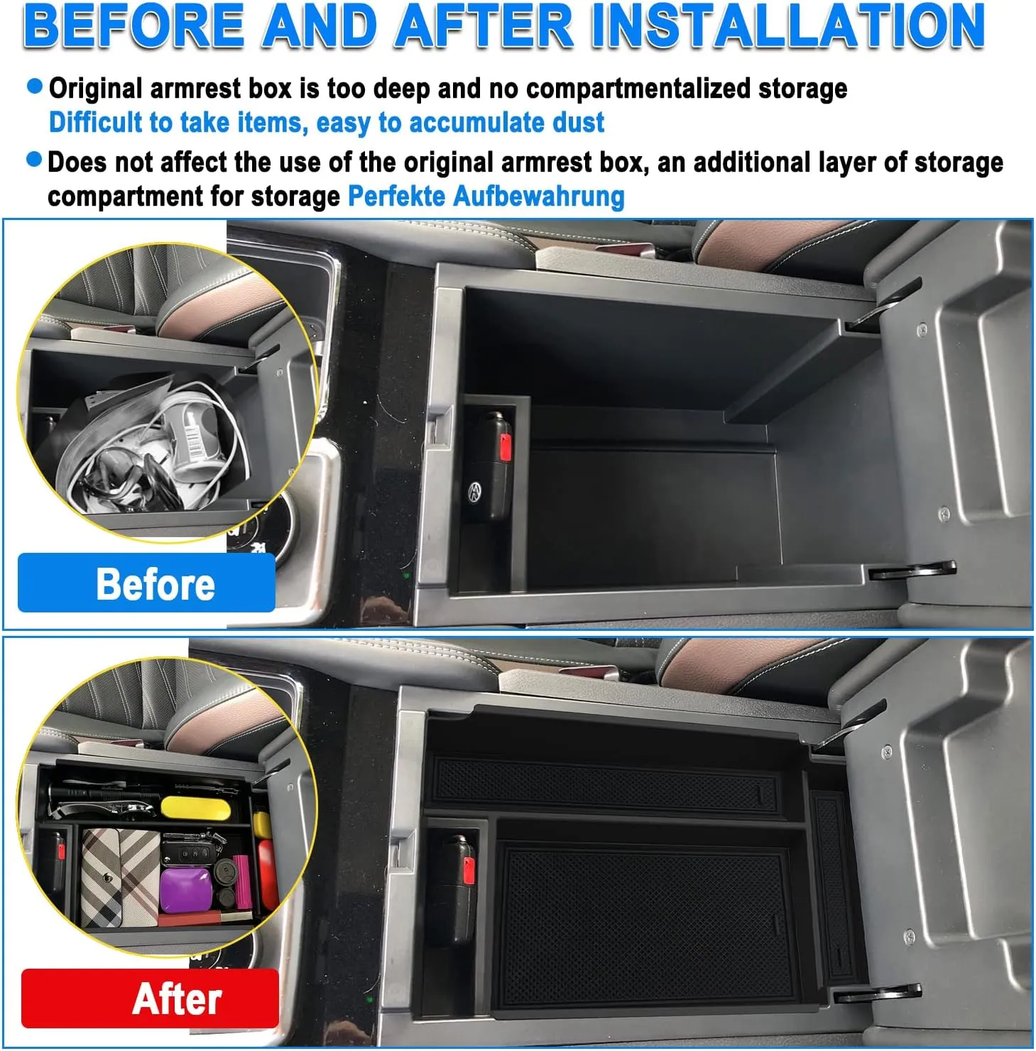 SHAOHAO for 2024 2025 Nissan Pathfinder Center Console Organizer Tray 2022 2023 2024 2025 Pathfinder S/SV/SL/Rock Creek/Platinum Armrest Storage Box Tray Pathfinder 2024 2025 Accessories Organizer