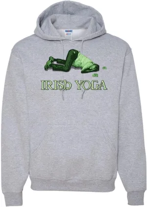 Shark & Hammer Irish Yoga | Funny Irish Party St. Patrick's Day Unisex Graphic Hoodie Sweatshirt