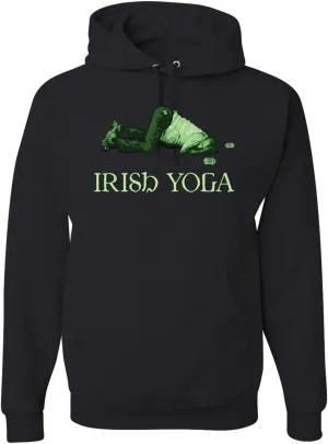 Shark & Hammer Irish Yoga | Funny Irish Party St. Patrick's Day Unisex Graphic Hoodie Sweatshirt