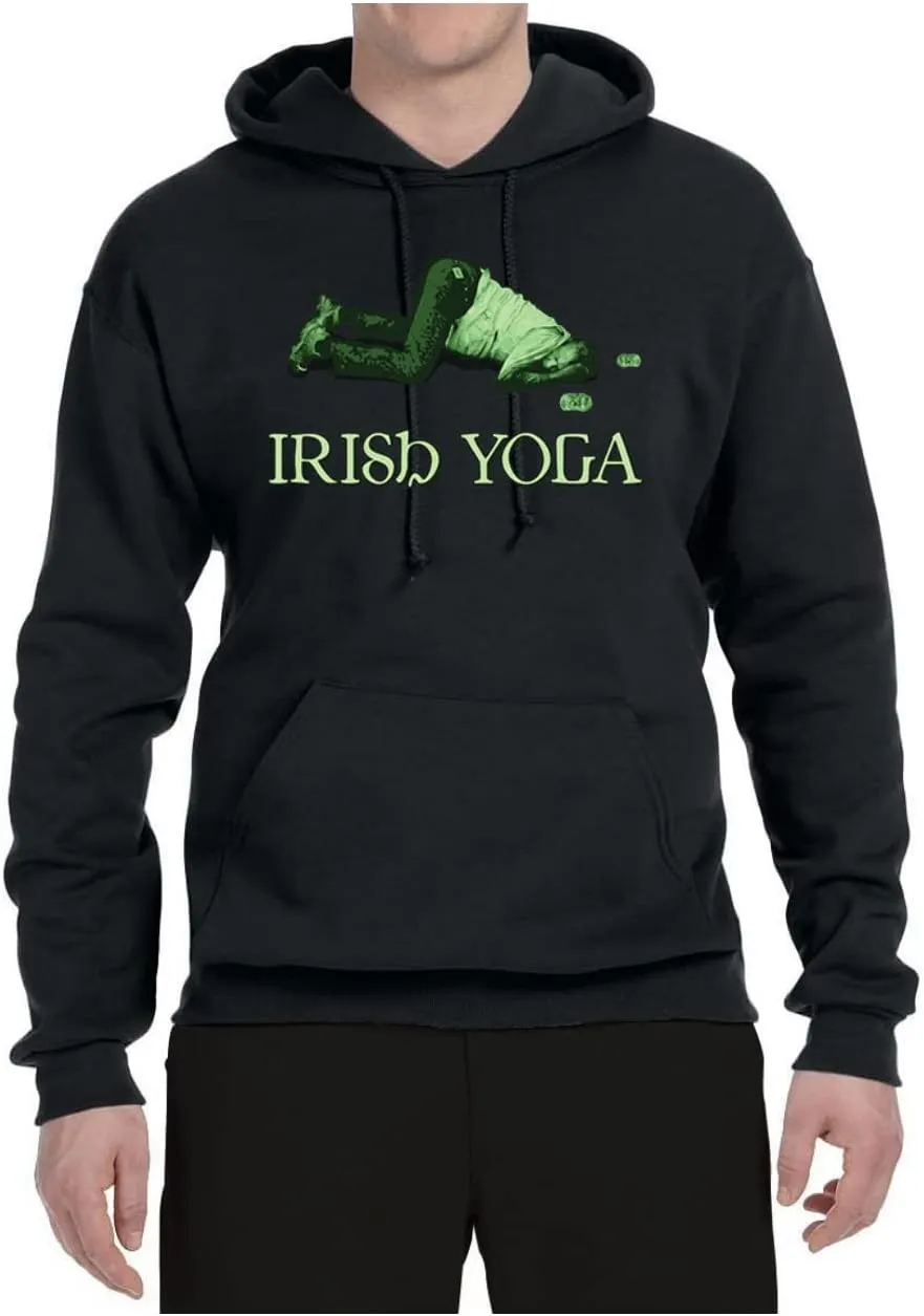 Shark & Hammer Irish Yoga | Funny Irish Party St. Patrick's Day Unisex Graphic Hoodie Sweatshirt