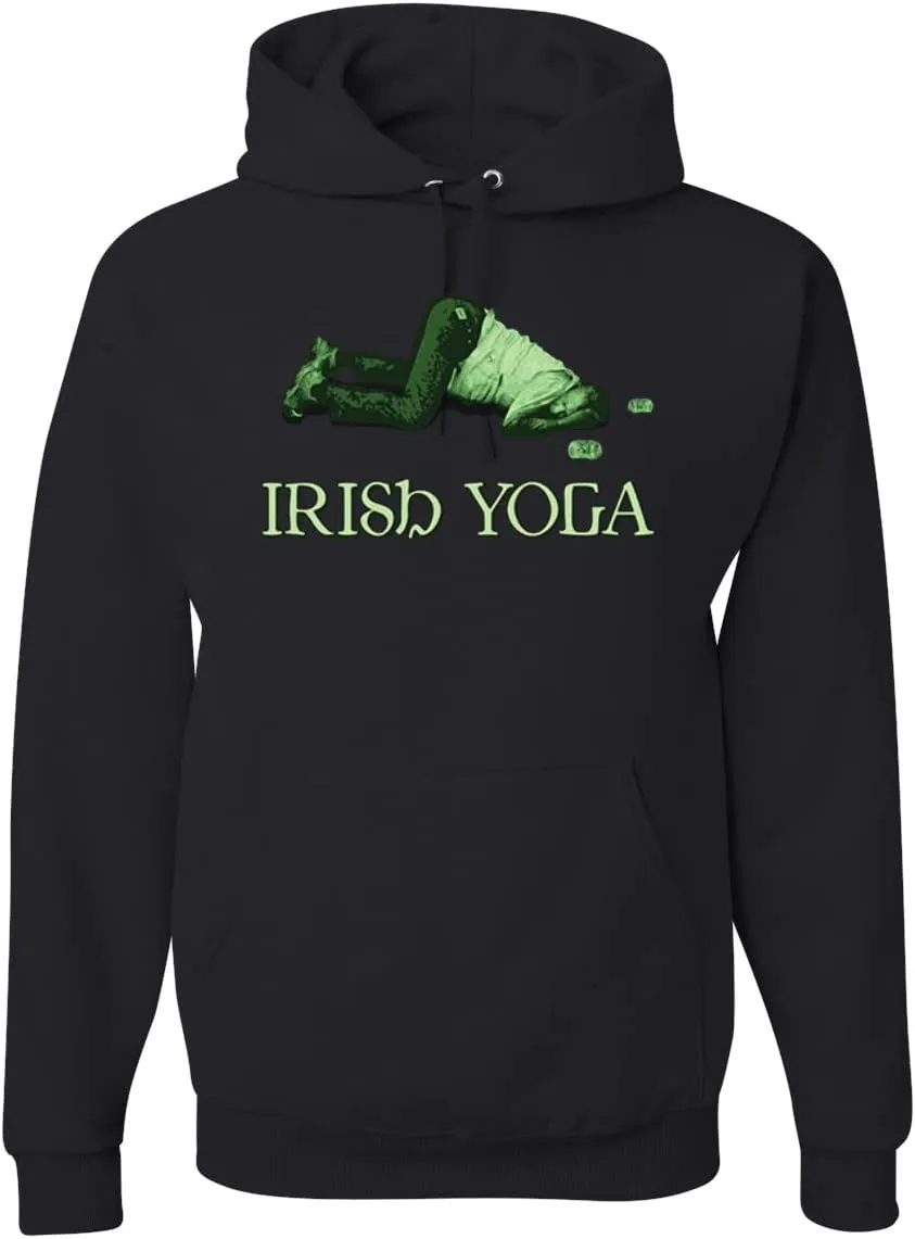 Shark & Hammer Irish Yoga | Funny Irish Party St. Patrick's Day Unisex Graphic Hoodie Sweatshirt