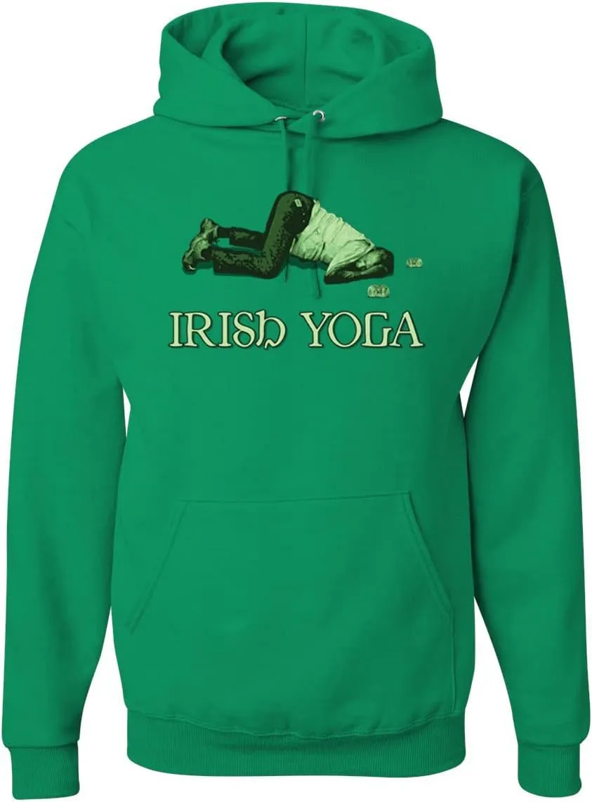 Shark & Hammer Irish Yoga | Funny Irish Party St. Patrick's Day Unisex Graphic Hoodie Sweatshirt