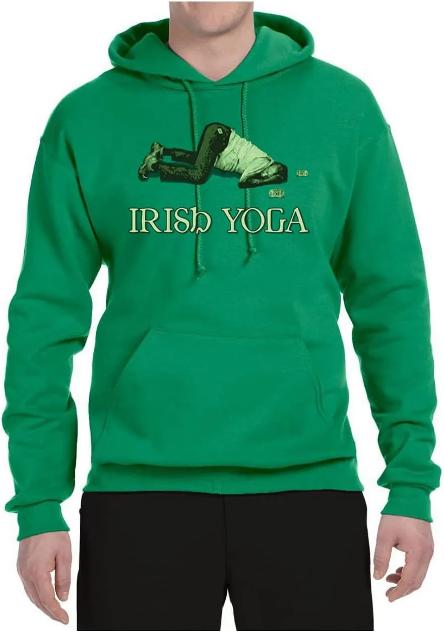 Shark & Hammer Irish Yoga | Funny Irish Party St. Patrick's Day Unisex Graphic Hoodie Sweatshirt