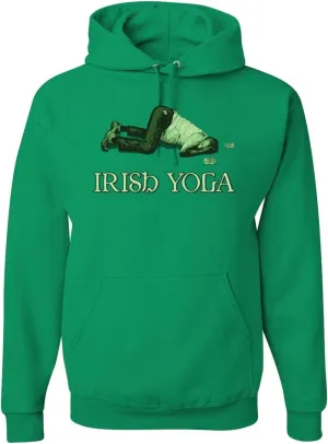Shark & Hammer Irish Yoga | Funny Irish Party St. Patrick's Day Unisex Graphic Hoodie Sweatshirt