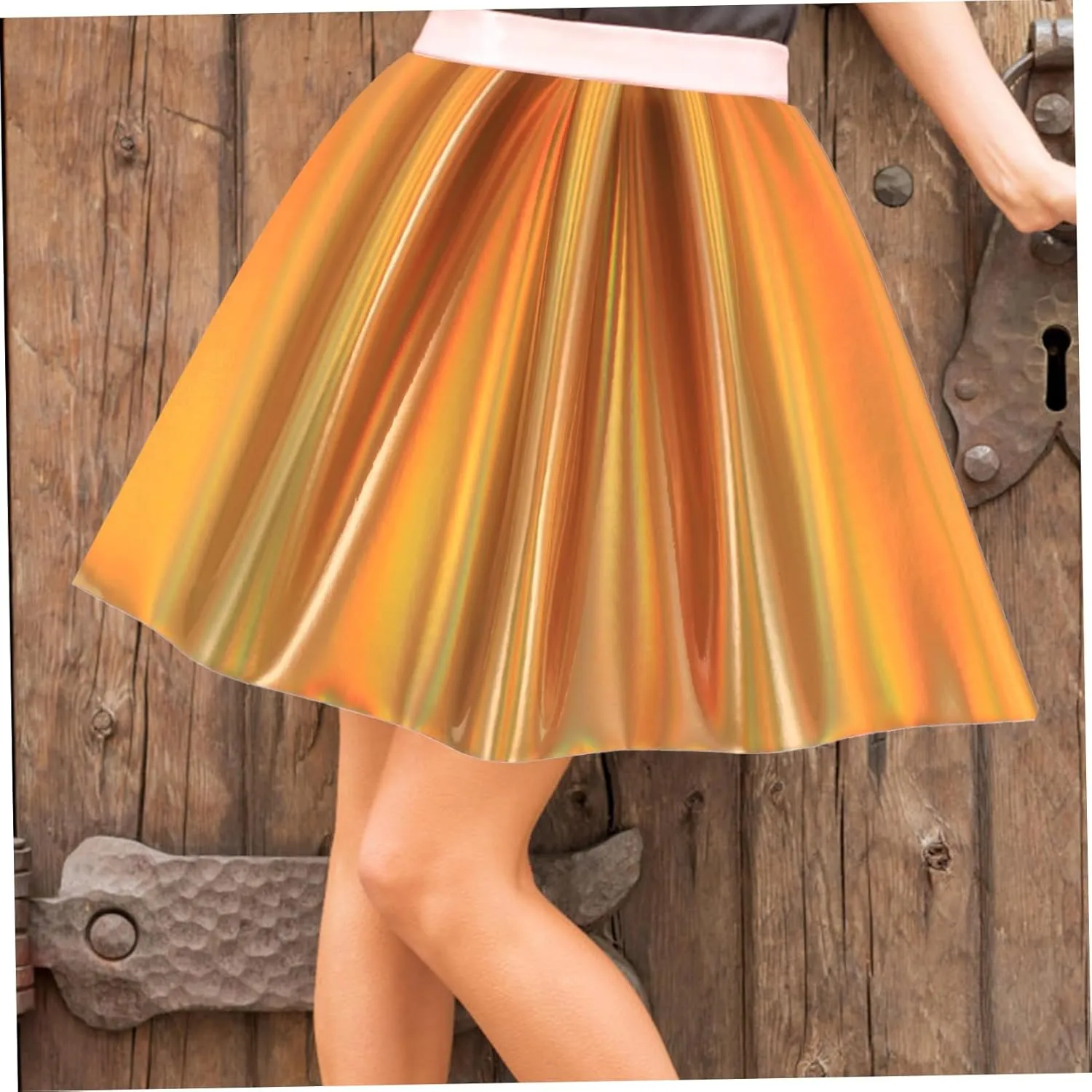 Sheet Iridescent Holographic PU Fabric Glossy Decorative Sheet for DIY Crafts Patchwork Handbag Making Lightweight and Easy to Cut for Dress Fabric and Lining