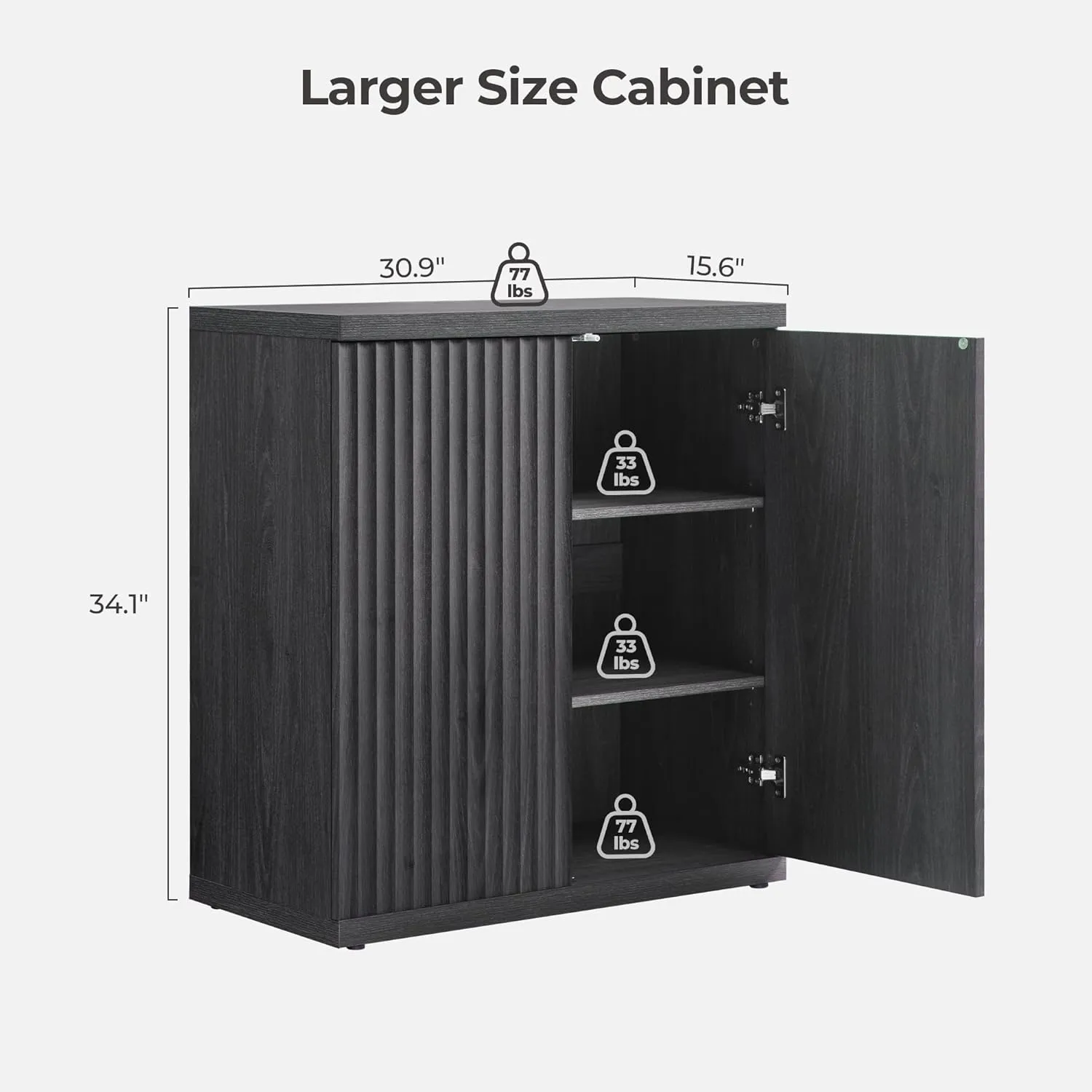SICOTAS Buffet Cabinet with Storage Accent Sideboard Modern Credenza with Doors & Shelves Fluted Media Console Mid Century Coffee Bar Table for Living Room Kitchen Dining Room Hallway(3PCS)