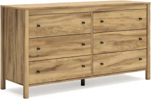 Signature Design by Ashley Bermacy Casual 6-Drawer Dresser with Safety Stop, Light Brown
