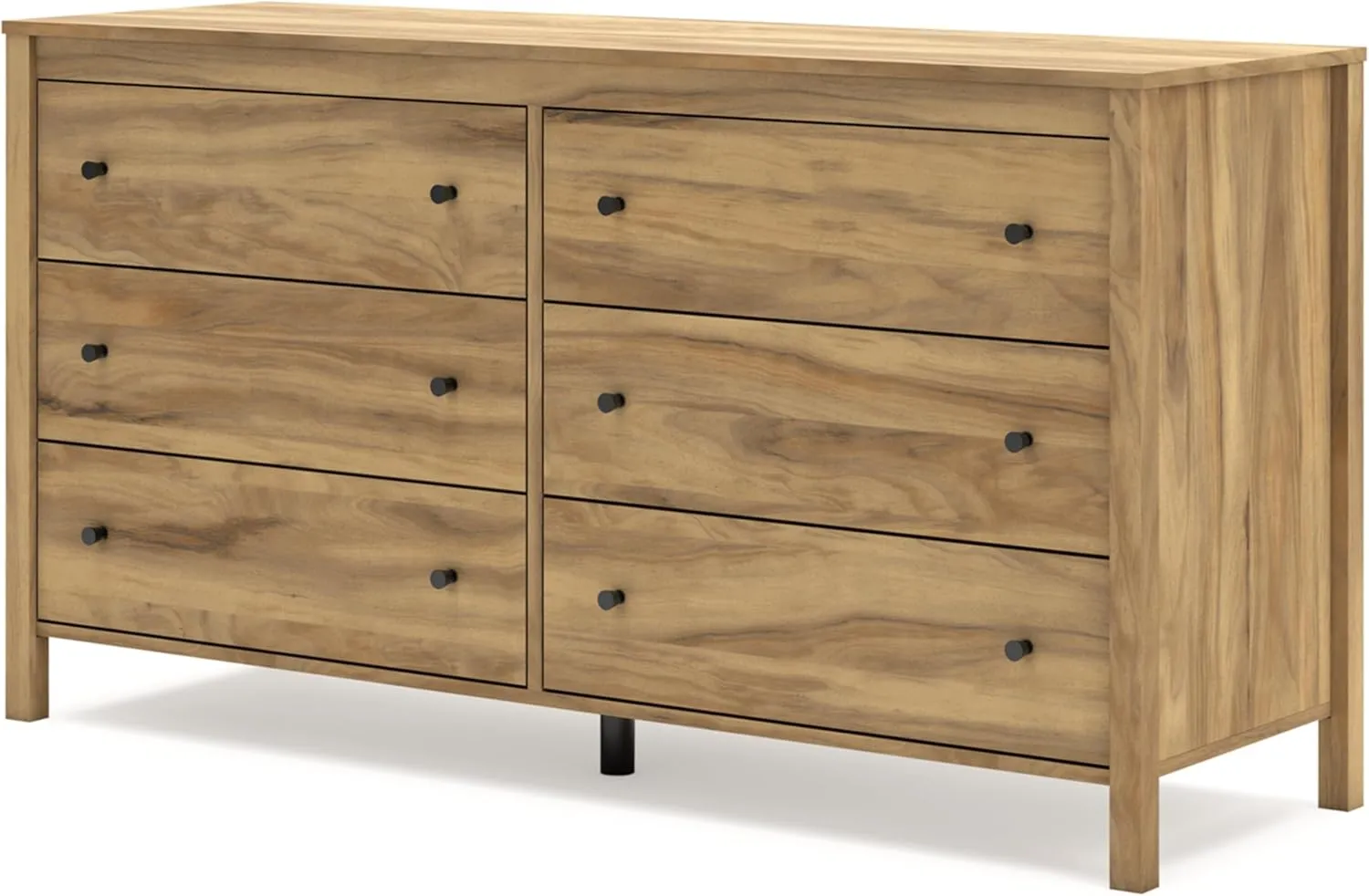Signature Design by Ashley Bermacy Casual 6-Drawer Dresser with Safety Stop, Light Brown