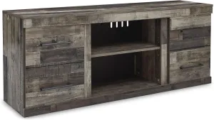 Signature Design by Ashley Derekson Casual TV Stand with Fireplace Option, Fits TVs up to 63", Gray