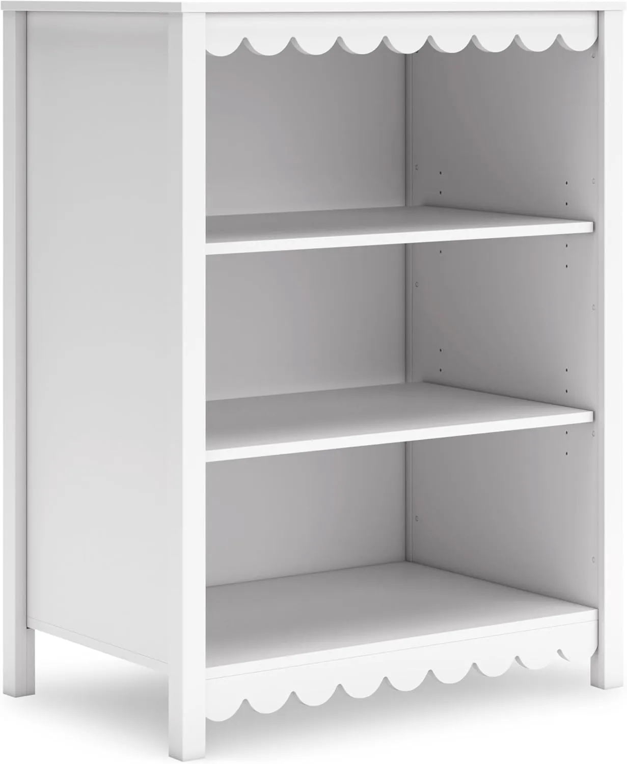 Signature Design by Ashley Hallityn Modern Freestanding 3-Tier Bookcase with 2 Adjustable Shelves, White