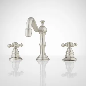 Signature Hardware 404086 Barbour 1.2 GPM Widespread Bathroom Faucet with Pop-up Drain Assembly - Brushed Nickel