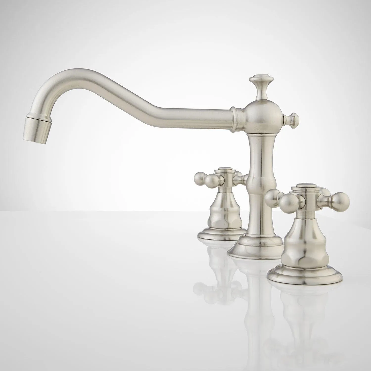 Signature Hardware 404086 Barbour 1.2 GPM Widespread Bathroom Faucet with Pop-up Drain Assembly - Brushed Nickel