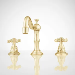 Signature Hardware 437388 Barbour 1.2 GPM Widespread Bathroom Faucet with Pop-up Drain Assembly - Polished Brass