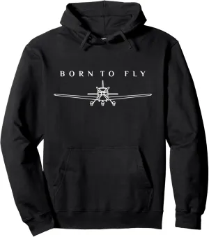 Single Engine Prop Airplane Shirt Born to Fly Pilot Aviation Pullover Hoodie