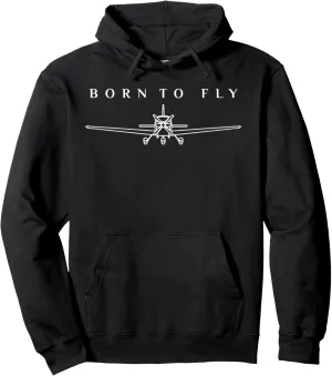 Single Engine Prop Airplane Shirt Born to Fly Pilot Aviation Pullover Hoodie