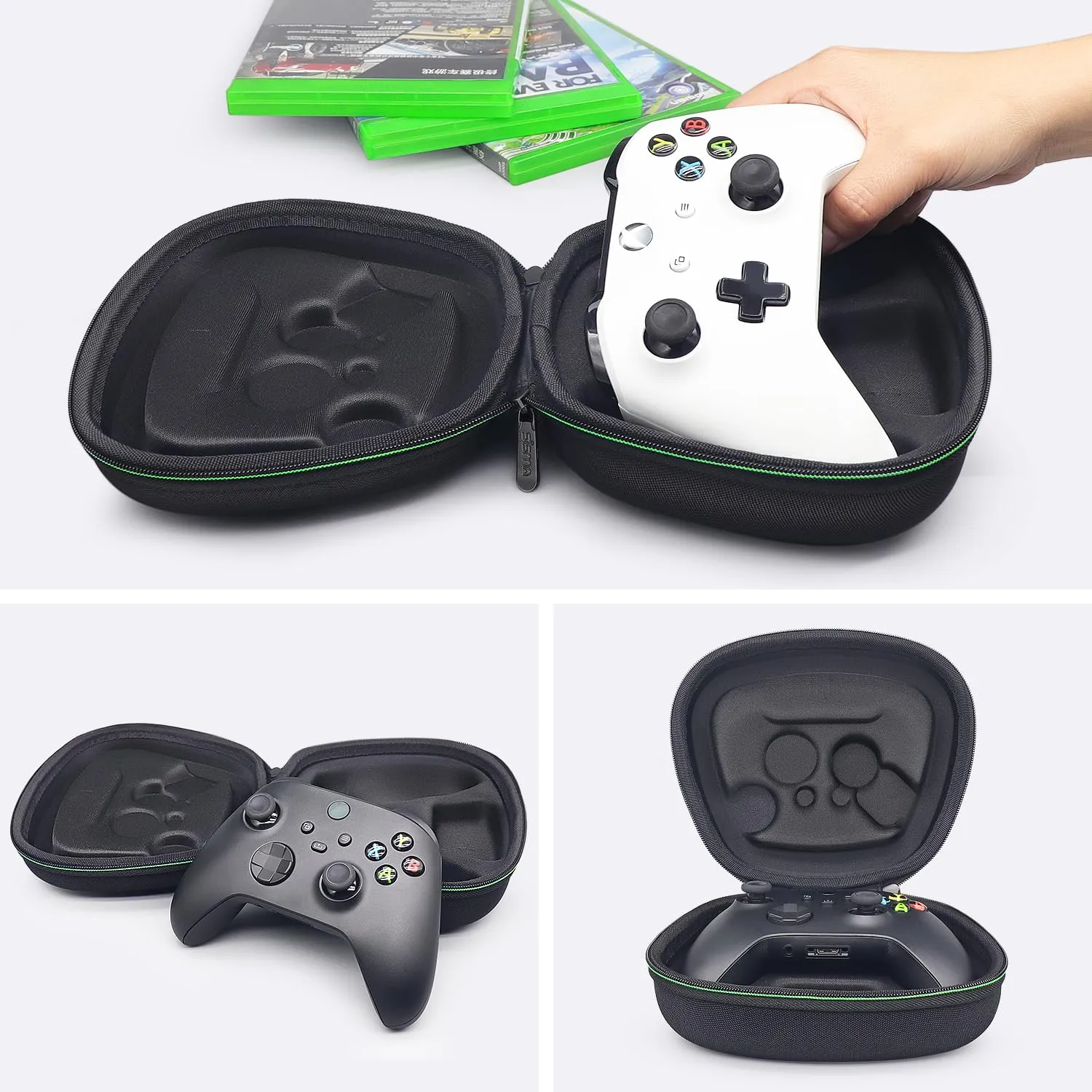 sisma Carry Case Compatible with Xbox One & Series X/S Wireless Controller, Travel Protective Case Controller Holder Storage Bag Home Safekeeping