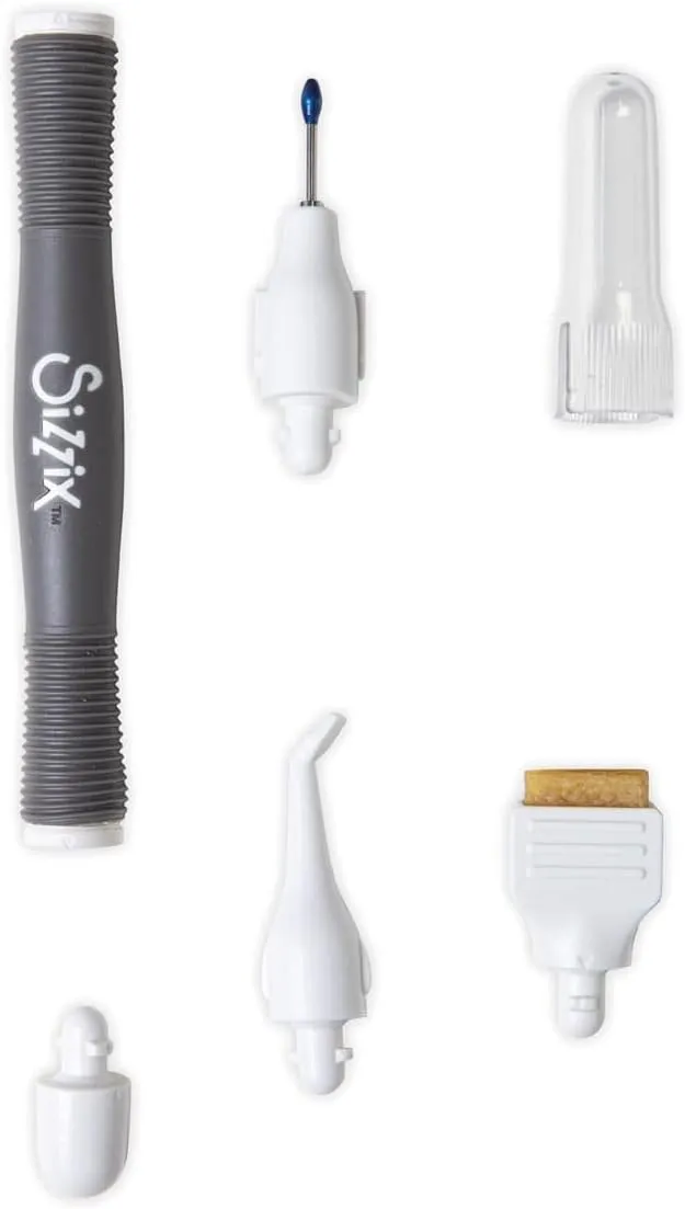 Sizzix Sticky Pick Up & Push Craft Set Tool Perfect for Intricate Papercraft, Cardmaking, Model Parts, Diamond Art, Sequins & More, One Size, White/Grey